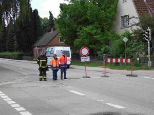 Die dritte Straßensperre Alte Landstraße / Am Bargfeld.