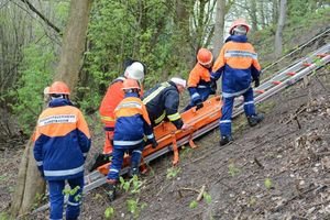 Personenrettung mit der Schleifkorbtrage