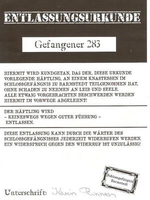 Die Entlassungsurkunde, damit die Bargteheider Bürger wieder über Feuerwehrleute verfügen können.